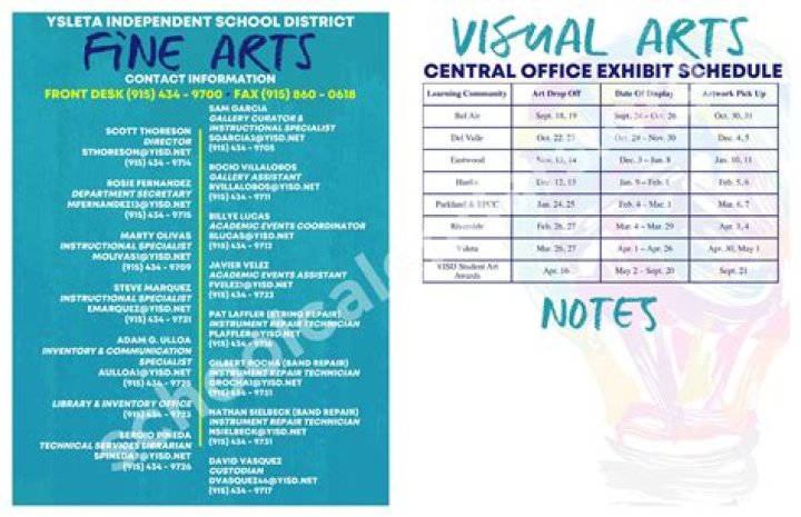 Middle School Fine Arts Calendar