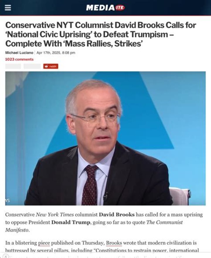 ‘Times’ Columnist David Brooks Is Commencement Speaker